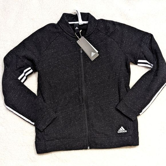Women's Adidas NWT Striped Zip up Track Jacket size M - Picture 1 of 6